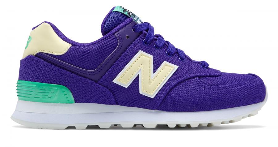 New Balance 574 Miami Palms WL574MID for Women, Deep Violet/Vivid Jade and Pollen